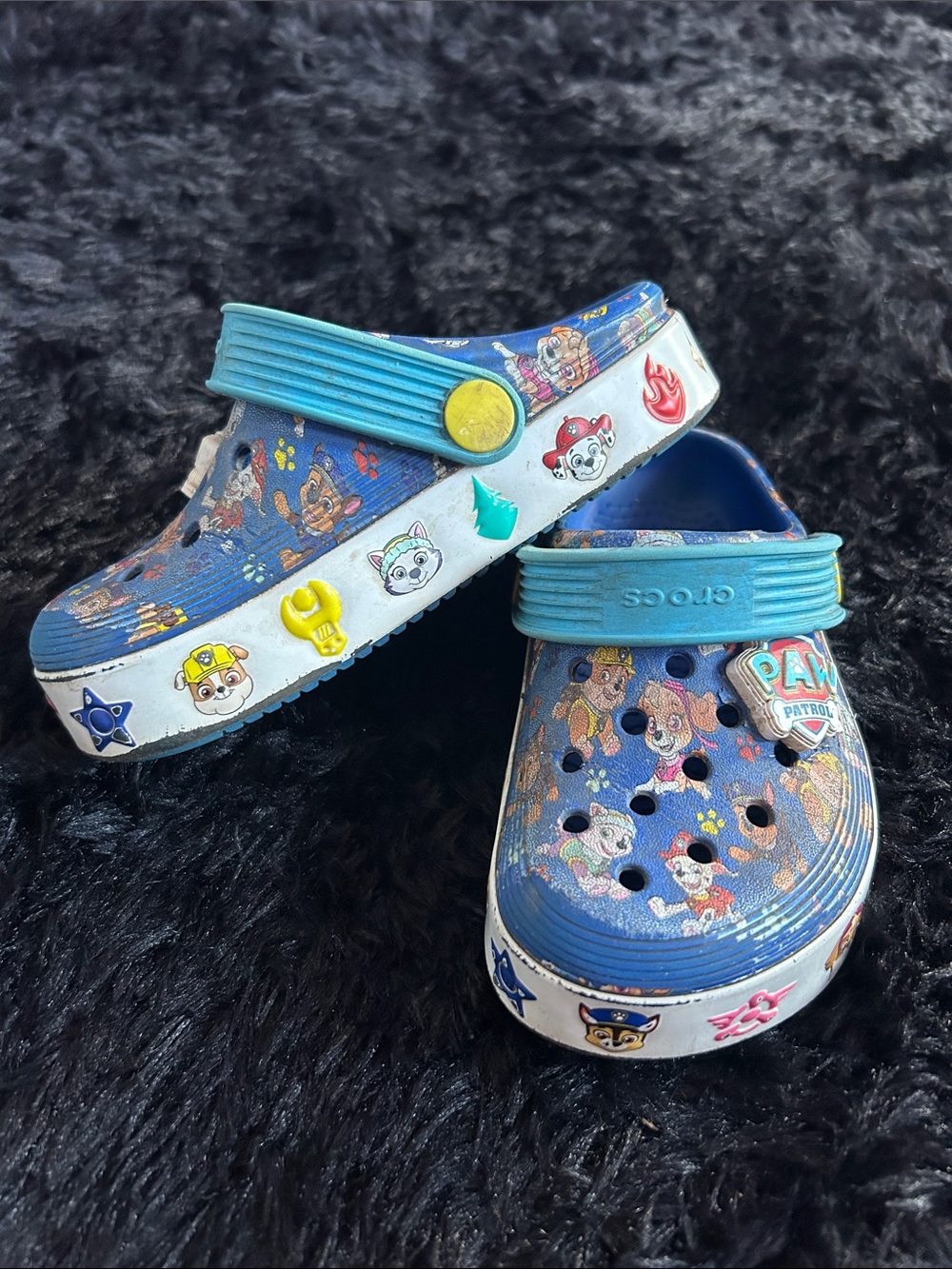 CROCS Blue Kids Paw Patrol Clog Sandals with Teal Strap